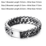 Hiphop Jewelry Chain Biker Men Link Width Steel Bracelet 15mm