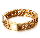 Hiphop Jewelry Chain Biker Men Link Width Steel Bracelet 15mm