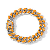 12mm Cuban Chain Bracelet Dripping Oil Green Colorful