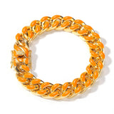 12mm Cuban Chain Bracelet Dripping Oil Green Colorful