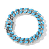 12mm Cuban Chain Bracelet Dripping Oil Green Colorful