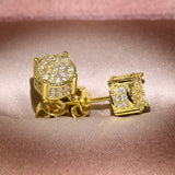 Micro pave Lab Diamond Stud Earring 925 Sterling Silver