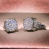 Micro pave Lab Diamond Stud Earring 925 Sterling Silver