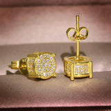 Micro pave Lab Diamond Stud Earring 925 Sterling Silver