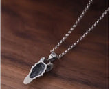 Hip-hop Punk Gothic Sheep Goat Head 925 Silver Pendant Necklace