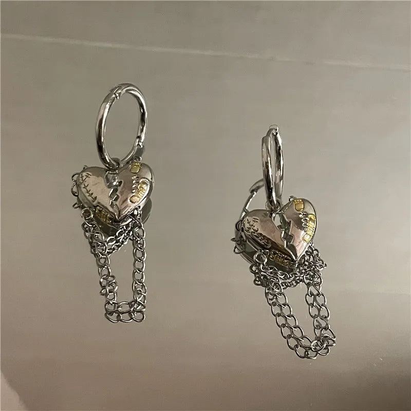 Vintage Peach Heart Earrings Women Ear Rings Jewelry