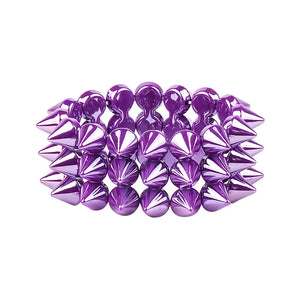 Purple Hiphop Resin Cuff Bracelet for Women Girls Boys