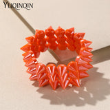 Purple Hiphop Resin Cuff Bracelet for Women Girls Boys