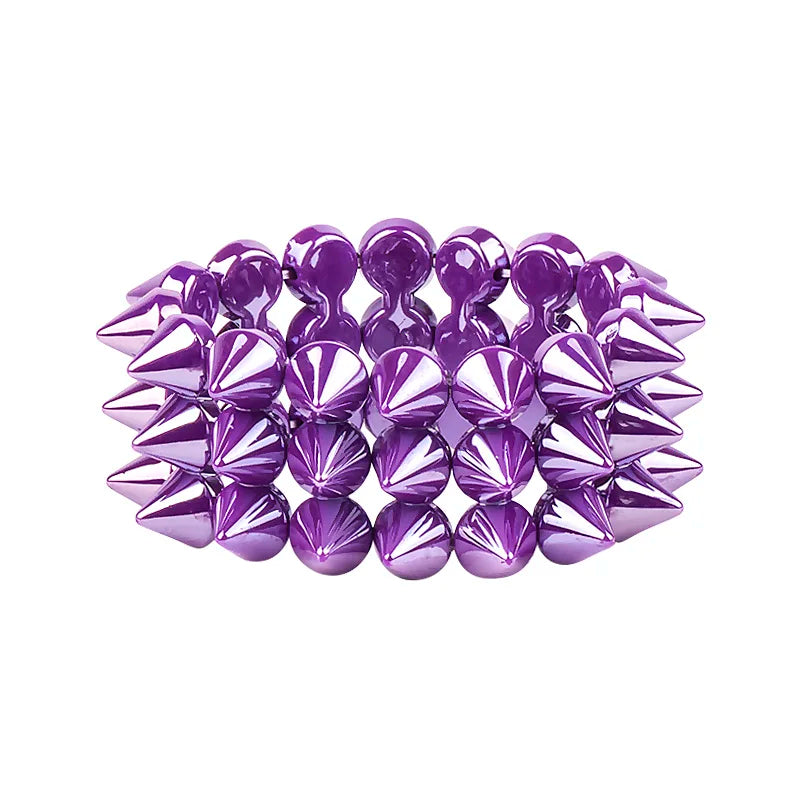 Purple Hiphop Resin Cuff Bracelet for Women Girls Boys