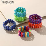 Purple Hiphop Resin Cuff Bracelet for Women Girls Boys
