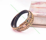 Hiphop Rock Biker Friendship Veg 2 Wraps Leather Engraved Craft Leather Bracelet