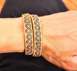 Hiphop Rock Biker Friendship Veg 2 Wraps Leather Engraved Craft Leather Bracelet