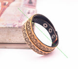 Hiphop Rock Biker Friendship Veg 2 Wraps Leather Engraved Craft Leather Bracelet