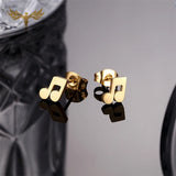 Hiphop Rock Music Earrings Set Stainless Steel Jewelry 12 Pairs Stud Earrings