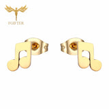 Hiphop Rock Music Earrings Set Stainless Steel Jewelry 12 Pairs Stud Earrings