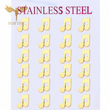 Hiphop Rock Music Earrings Set Stainless Steel Jewelry 12 Pairs Stud Earrings