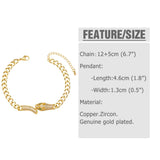 Hiphop Zircon Animal Thick Chain Bracelet for Women Men