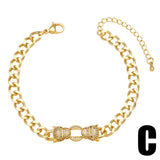 Hiphop Zircon Animal Thick Chain Bracelet for Women Men