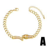 Hiphop Zircon Animal Thick Chain Bracelet for Women Men