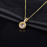 14K Yellow Necklace Amethyst Pendant for Women