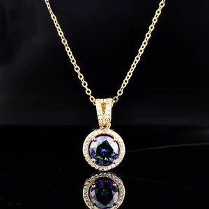 14K Yellow Necklace Amethyst Pendant for Women