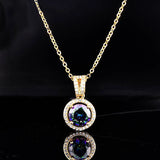 14K Yellow Necklace Amethyst Pendant for Women