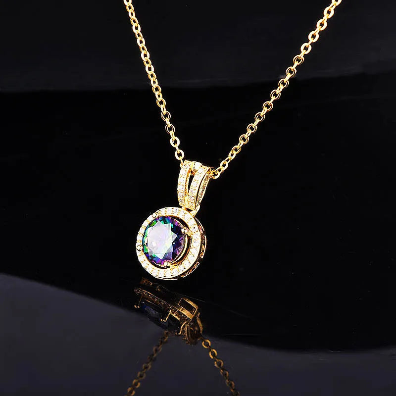 14K Yellow Necklace Amethyst Pendant for Women