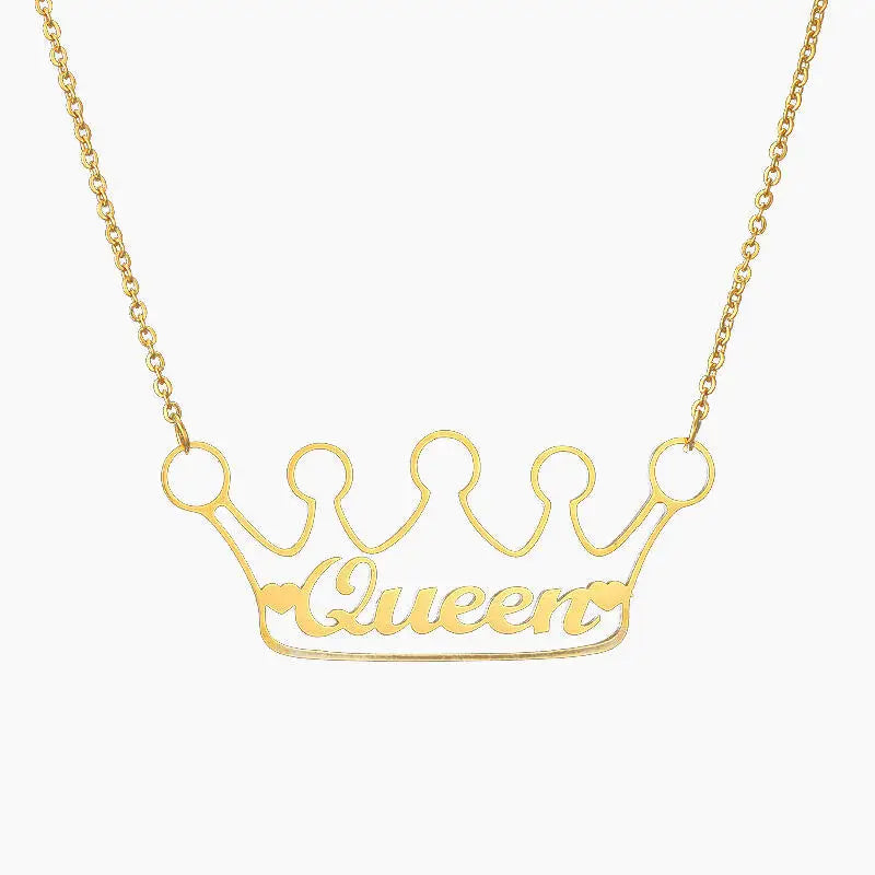 Hiphops King Crown Pendant Chain Necklace Men Women