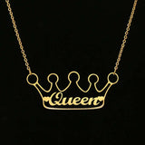 Hiphops King Crown Pendant Chain Necklace Men Women