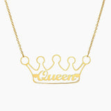 Hiphops King Crown Pendant Chain Necklace Men Women