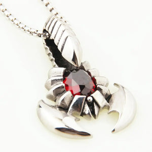 Hipper Stainless Steel Silver Red stone Animal Pendant Men's Boy's Necklace