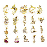 Hippocampus Horse Pendant Micro Zircon Snake Fish Charms DIY Earrings Necklace