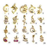 Hippocampus Horse Pendant Micro Zircon Snake Fish Charms DIY Earrings Necklace