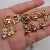 Hippocampus Horse Pendant Micro Zircon Snake Fish Charms DIY Earrings Necklace