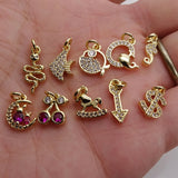 Hippocampus Horse Pendant Micro Zircon Snake Fish Charms DIY Earrings Necklace