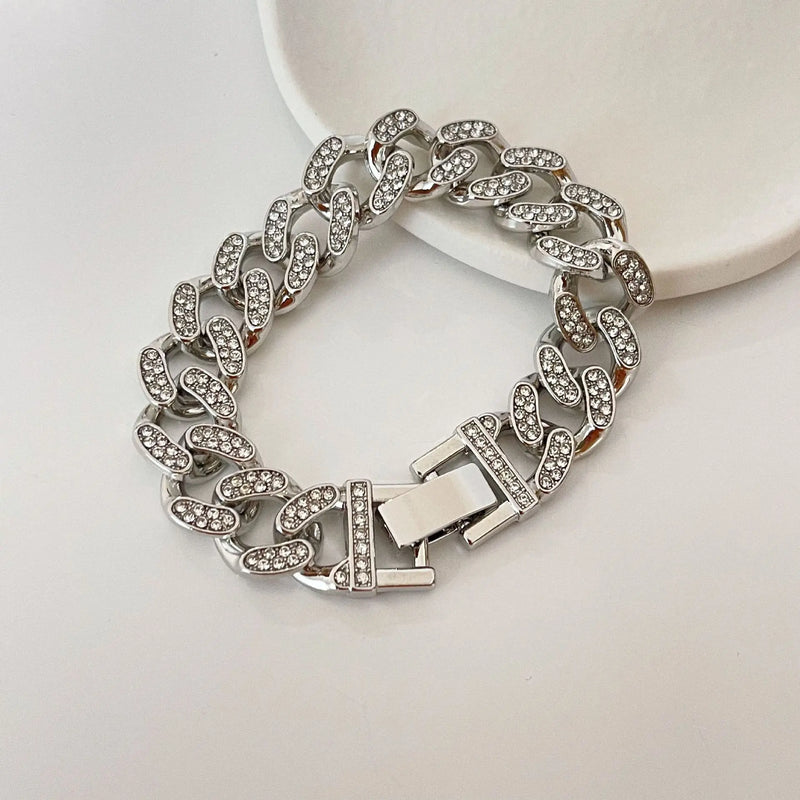 Hipster Full Diamond Chunky Cuban Bracelet