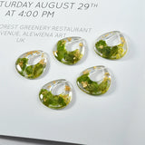 Green Leaf Flower Foil Acrylic Earrings DIY Necklace Ornament 2pcs