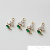 Hipster Three-Petal Flower Pendant DIY Ear Stud Bracelet Necklace Accessories