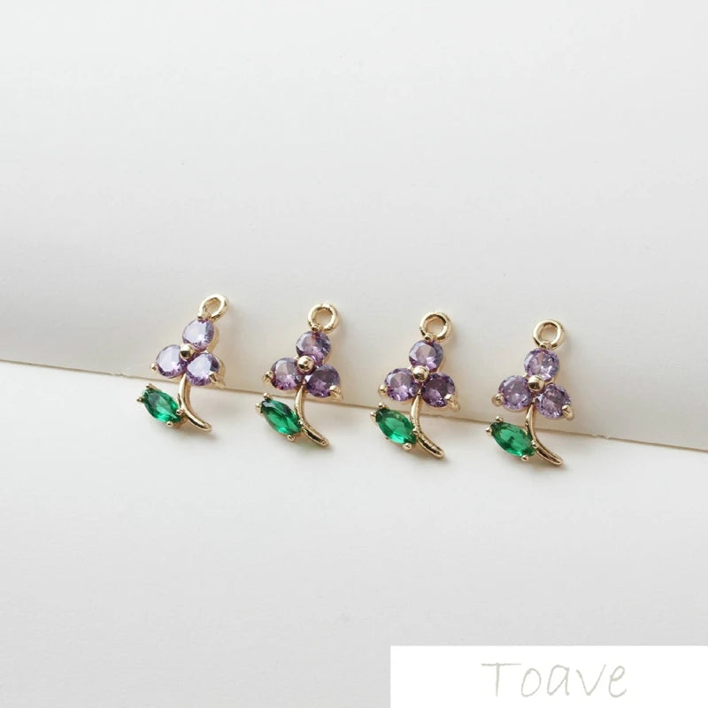 Hipster Three-Petal Flower Pendant DIY Ear Stud Bracelet Necklace Accessories