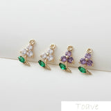 Hipster Three-Petal Flower Pendant DIY Ear Stud Bracelet Necklace Accessories