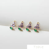 Hipster Three-Petal Flower Pendant DIY Ear Stud Bracelet Necklace Accessories