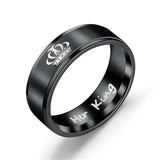 His Queen Her King Couple Letter Ring Stainless Steel Lovers' Finger Rings