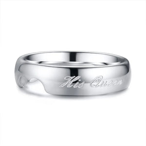 His Queen Her King Stainless Steel Wedding Ring Set