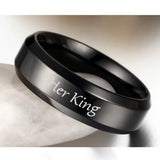 His Queen Her King Wedding Rings Stainless Steel Band Valentine's Gift
