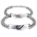 Real Love Stainless Steel Bangle Couple Bracelet Jewelry Gift