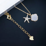 925 Silver Starfish Shell Necklace Soft Pottery