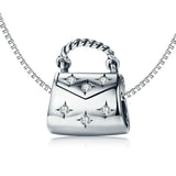 925 Silver Small Bag Pendant Charm Bracelet for Women