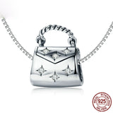 925 Silver Small Bag Pendant Charm Bracelet for Women