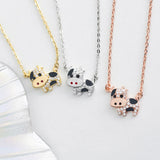 925 Sterling Silver Cattle Pendant Necklace Women Jewelry