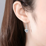 Hiyong 925 Sterling Silver Heart Earring with Crystal Zircon